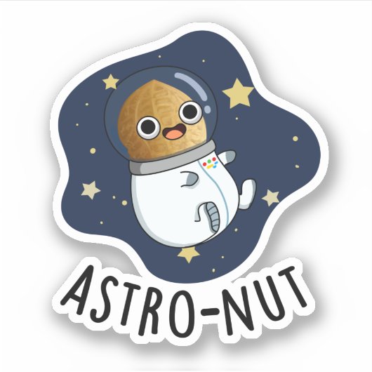 Sticker Un jeu d'astronaute de noix de muscade drôle (Devant)