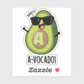 Sticker Un jeu d'Avocado amusant à vocado (Feuille)