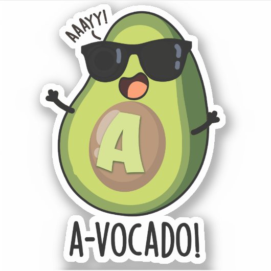 Sticker Un jeu d'Avocado amusant à vocado (Devant)