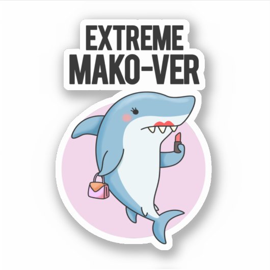 Sticker Un jeu de requin Mako Funny Mako extrême (Devant)