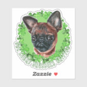 Sticker Un Lucky Brussels Griffon Funny St Patrick Chien (Feuille)