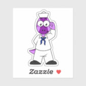 Sticker Un marin de la marine Pachycephalosaurus Dinosaur. (Feuille)