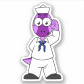 Sticker Un marin de la marine Pachycephalosaurus Dinosaur. (Devant)