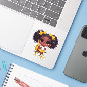 Sticker Un membre de l'équipe chaleureuse - Jaune (Ordinateur portable avec iPhone)