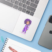 Sticker Un membre de l'équipe d'astronautes - Violet (Ordinateur portable avec iPhone)