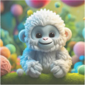 Sticker Un mignon bébé Yeti fait de fil (Devant)