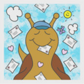 Sticker Un mignon escargot, tu as du Vinyl Mail (Devant)