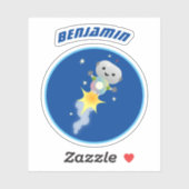 Sticker Un mignon robot volant dans l'espace dessin animé (Feuille)