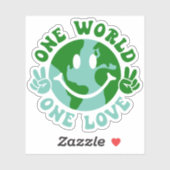 Sticker Un Monde On Aime La Paix Sur Terre (Feuille)
