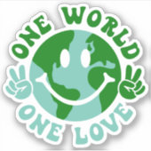 Sticker Un Monde On Aime La Paix Sur Terre (Devant)