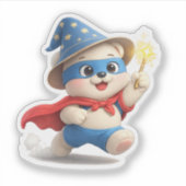 Sticker Un ours vêtu d'un costume de magicien. (Devant)