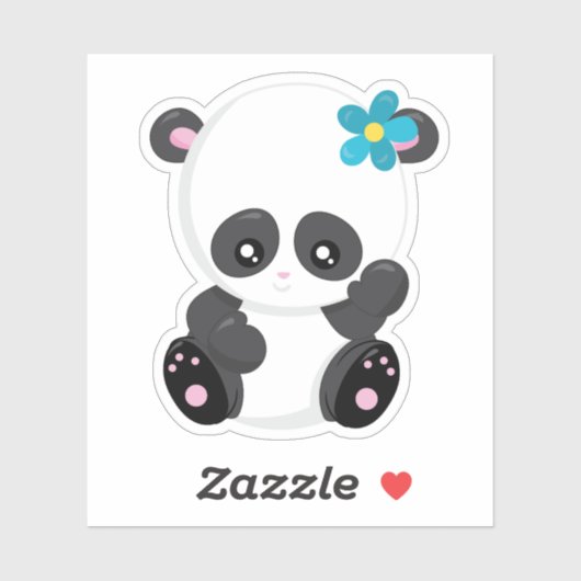 Sticker Un panda mignon (Feuille)