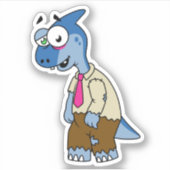 Sticker Un Parasaurolophus Caricaturé En Zombie. (Devant)