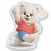 Sticker Un personnage d'ours courant (Devant)