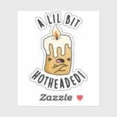 Sticker Un Petit Bit Chaud Tête Fantaisie Chandelle Pun (Feuille)