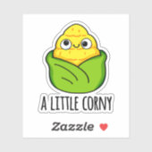 Sticker Un Petit Coin Marron Drôle Bébé Pun De Maïs (Feuille)