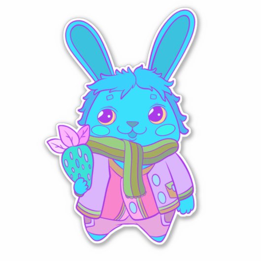 Sticker Un petit lapin heureux (Devant)