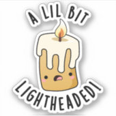 Sticker Un Petit Peu Lumière Tête Funny Chandelles Puns (Devant)