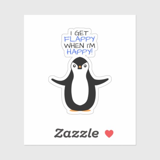 Sticker Un pingouin heureux (Feuille)