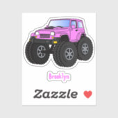 Sticker Un Pink Monster Cartoon (Feuille)
