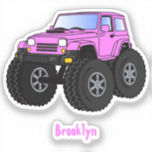 Sticker Un Pink Monster Cartoon (Recto)