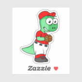 Sticker Un Pitcher De Baseball Pachycephalosaurus. (Feuille)