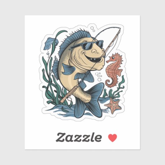 Sticker un poisson souriant (Feuille)