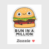Sticker Un Pun Dans Un Million Drôle De Burger Pun (Feuille)