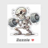 Sticker Un squelette robuste faisant de l'exercice (Feuille)