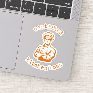 Sticker Un style de bande dessinée de chef de couleur oran
