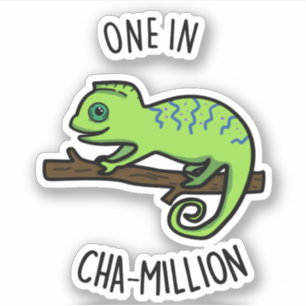 Sticker Un Sur Cha Million Funny Chameleon Pun