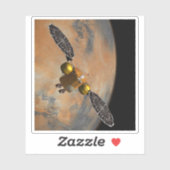 Sticker Un vaisseau Spacecraft Orbitant Mars. (Feuille)