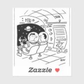 Sticker Un vaisseau spatial dans l'espace extra-atmosphéri (Feuille)