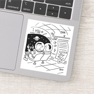 Sticker Un vaisseau spatial dans l'espace extra-atmosphéri