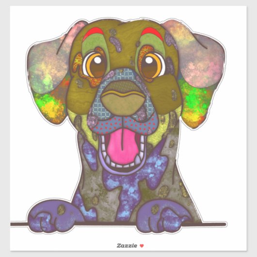 Sticker Un visage unique dalmate laid (Feuille)