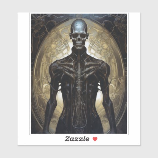 Sticker Undead Cyborg Sci-Fi Horror Art (Feuille)