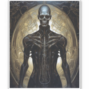 Sticker Undead Cyborg Sci-Fi Horror Art