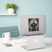 Sticker Undead Cyborg Sci-Fi Horror Art (Ordinateur portable sur le bureau)