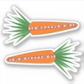 Sticker Une carotte pour les rennes de Noël (Devant)