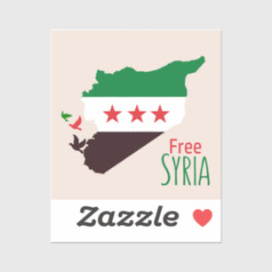 Sticker Une carte de la Syrie avec le drapeau de la révolu