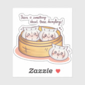 Sticker Une commande savoureuse de crevettes Dumplings! (Feuille)