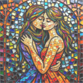 Sticker Une Embrasse Romantique | Mosaic Femmes Ai Art (Recto)