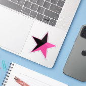 Sticker Une Étoile Rose Du Féminisme v2 (Ordinateur portable avec iPhone)
