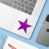 Sticker Une étoile violette de l'anarcha-féminisme (Ordinateur portable avec iPhone)