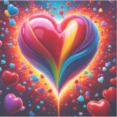 Sticker Une explosion de coeurs (Devant)