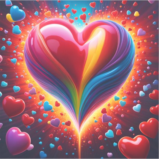 Sticker Une explosion de coeurs (Devant)