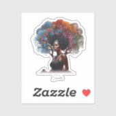 Sticker Une femme afro-américaine aux cheveux arborés (Feuille)