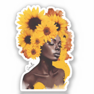 Sticker Une femme afro-américaine avec les cheveux afrique