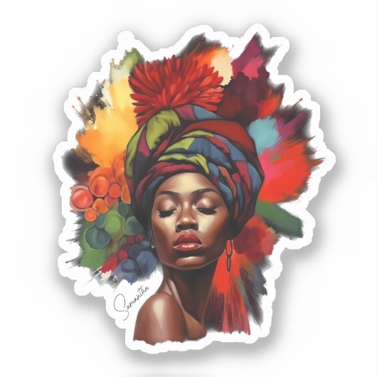 Sticker Une femme afro-américaine capable (Recto)