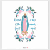 Sticker Une femme catholique salue la prière Mary (Feuille)